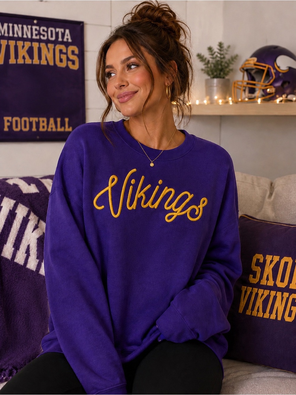 Minnesota Vikings Purple Oversized Sweatshirt